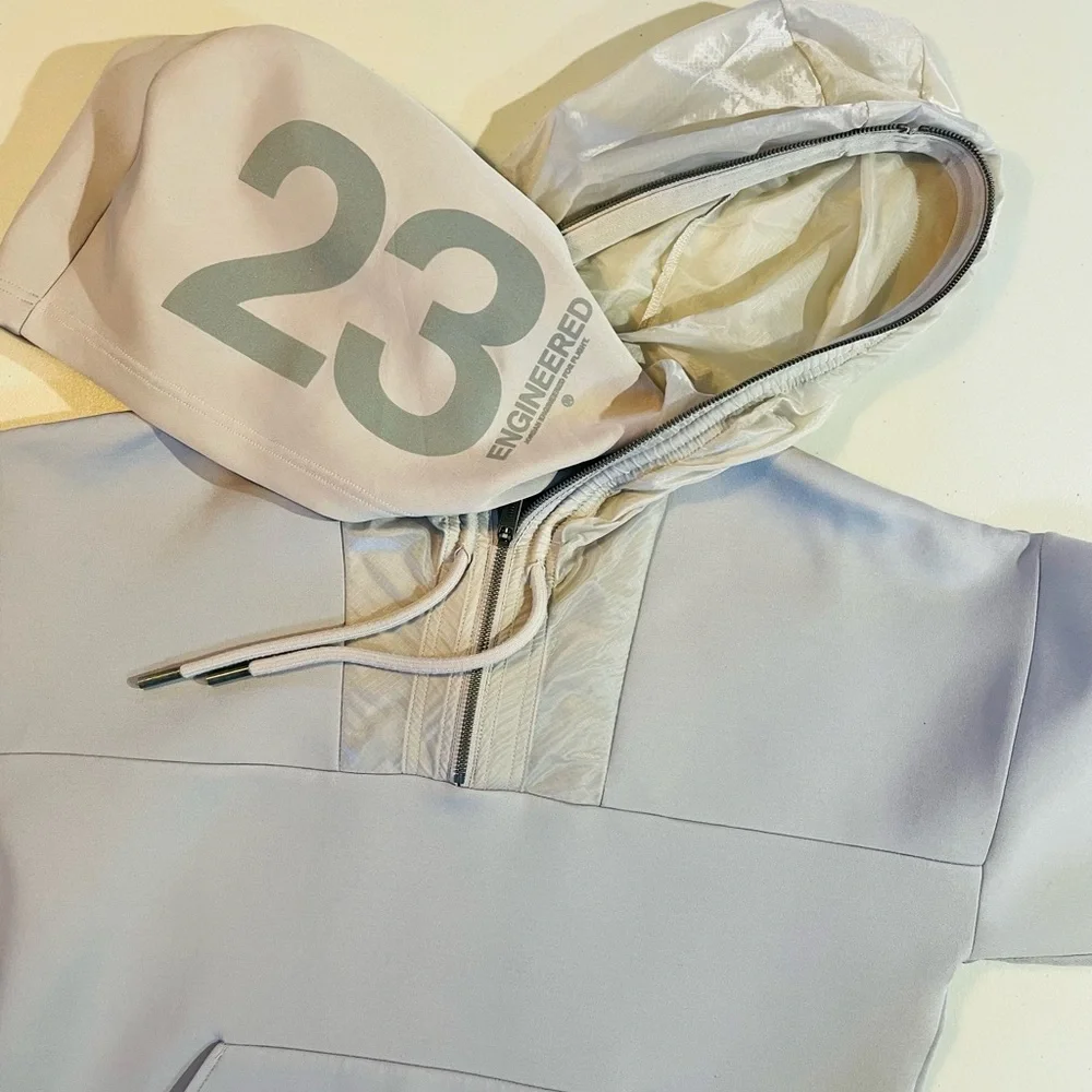 Nike Air Jordan 23 Engineered 1/2 Zip Gray Hoodie Men’s Small GUC